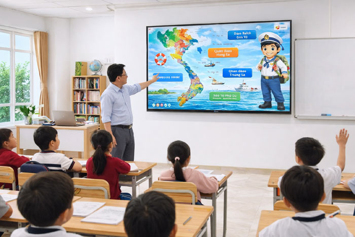 Khi chiếu trò chơi học sinh rất hào hưngs